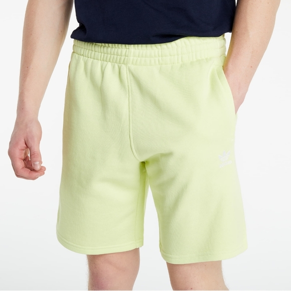 Adidas Men's Essential Fleece Shorts Yellow Zip Pockets Sweat Shorts Sz M - Picture 2 of 12